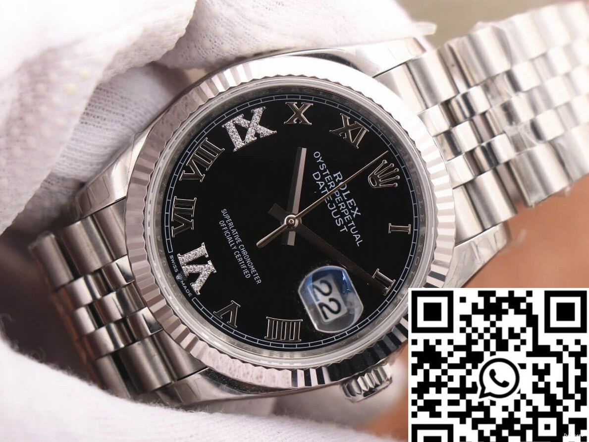 Rolex Diamond-set Black Datejust EW Dial Factory M126233 0110